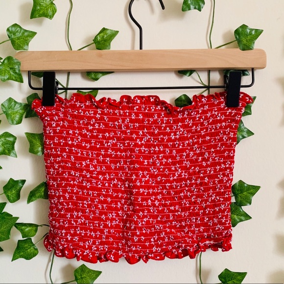 🚨SOLD🚨John Galt  Floral Smocked Cleo Tube Top - Picture 2 of 8